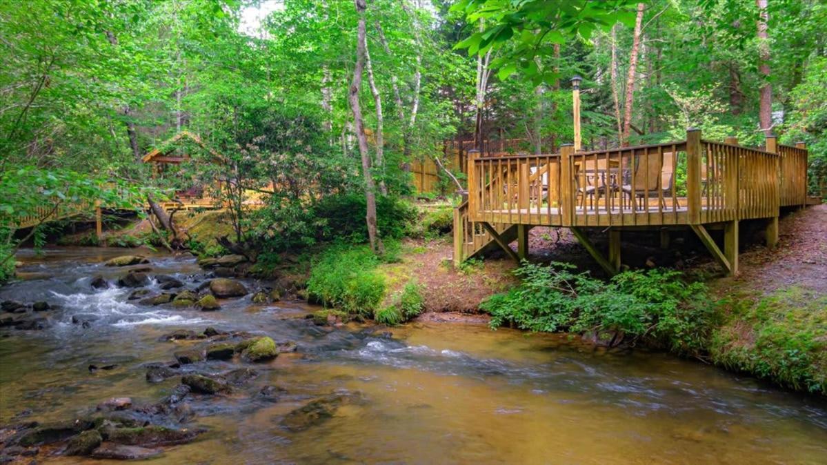 Waterfront Mountain Cabin With Hot Tub Villa Blue Ridge Buitenkant foto